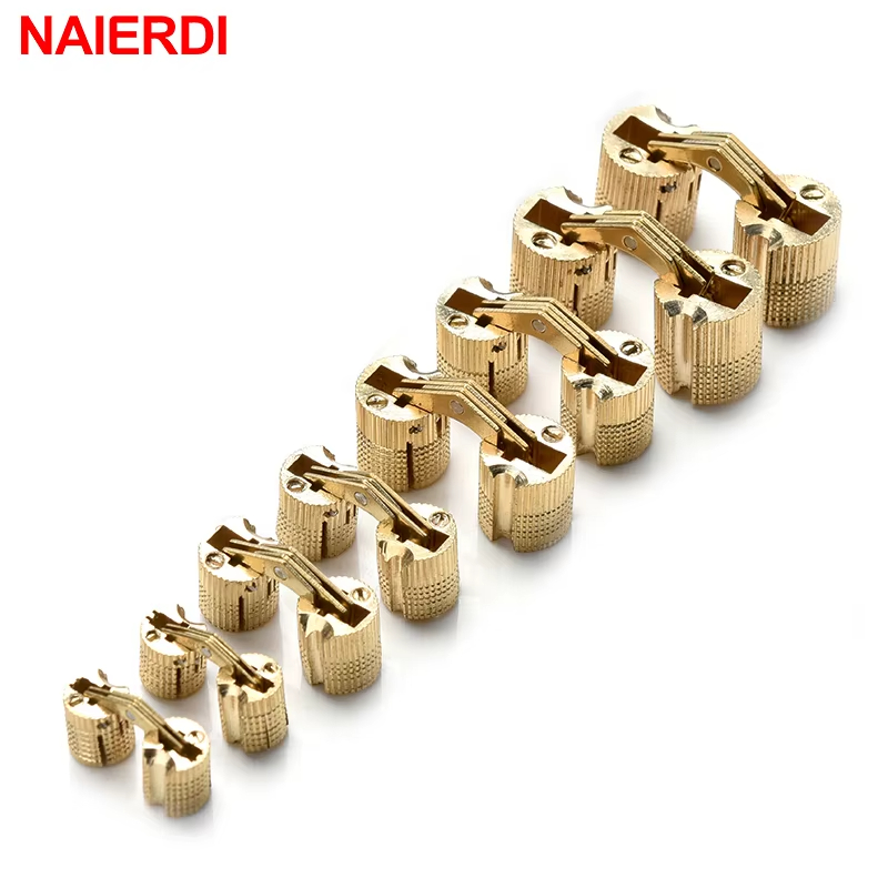 Furniture Hardware Brass - NAIERDI медные латунные дверные петли 8-18