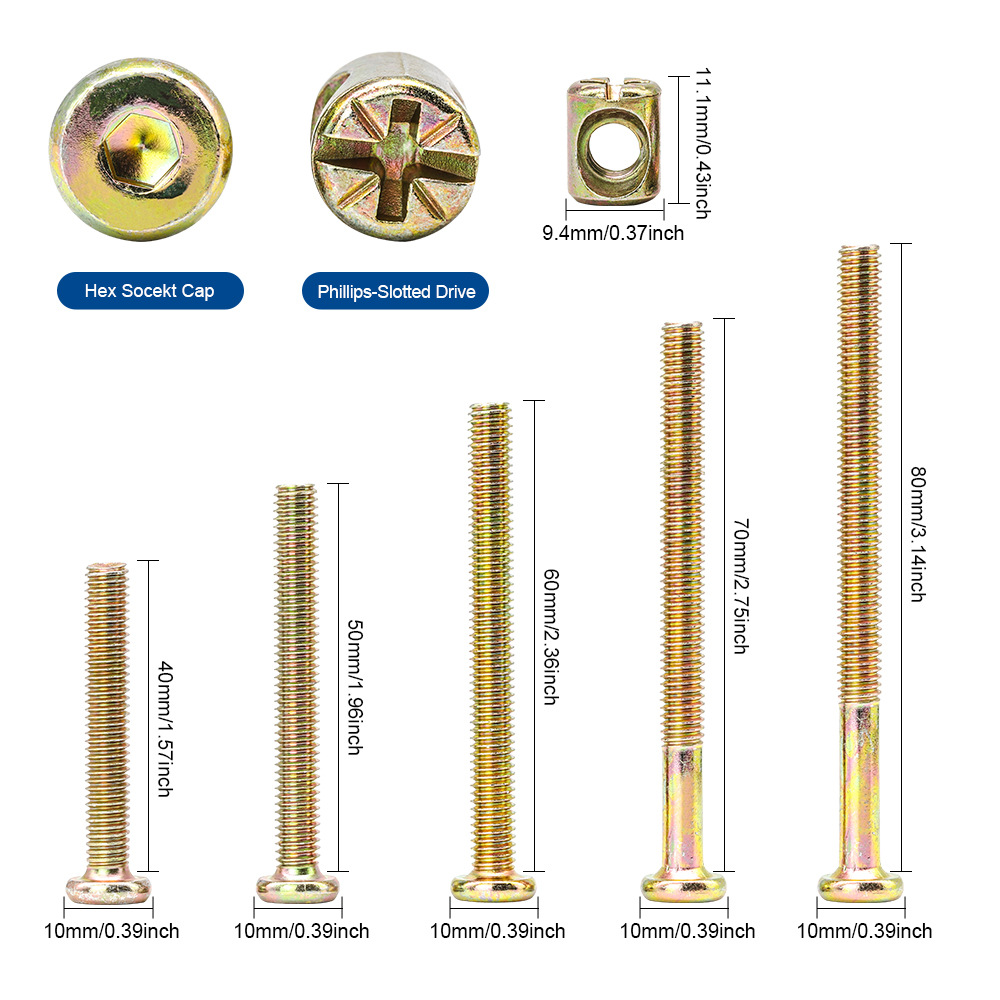 Набор мебельных винтов с плоск – обзор и цена Furniture Hardware Barrel Nut